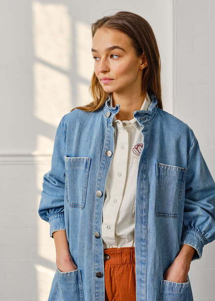 SEVENTY + MOCHI Stevie Turn Up Jean in Vintage Destroyed Austin