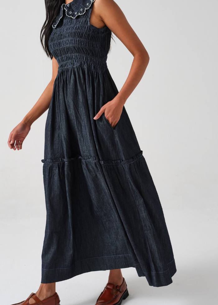 Seventy + Mochi Sky Dress in Indigo Rinse