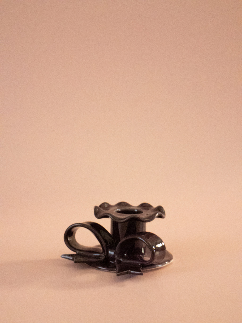 Superfluities fig bow candlestick, alternate view