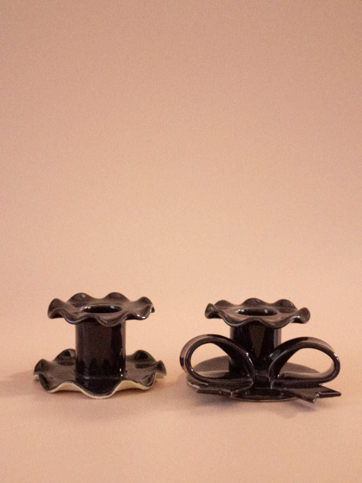 Superfluities fig ceramic candlesticks, made for Quinn Says