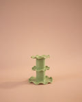 Superfluities medium double frill ceramic candlestick in pistachio green