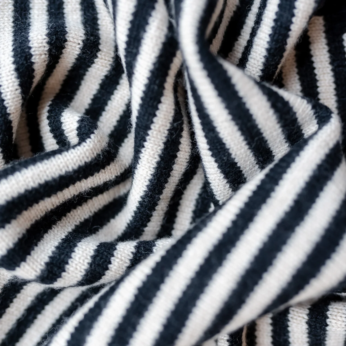 TBCo - Merino Triangle Scarf - Black Stripe