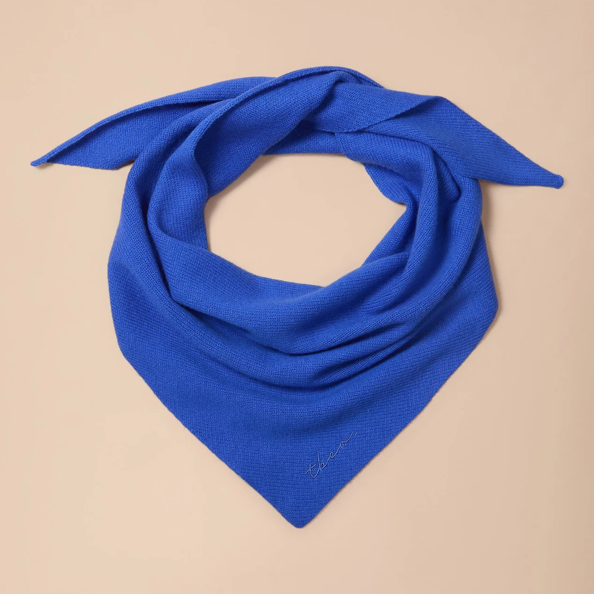 TBCo - Small Merino Wool Triangle Scarf - Cobalt