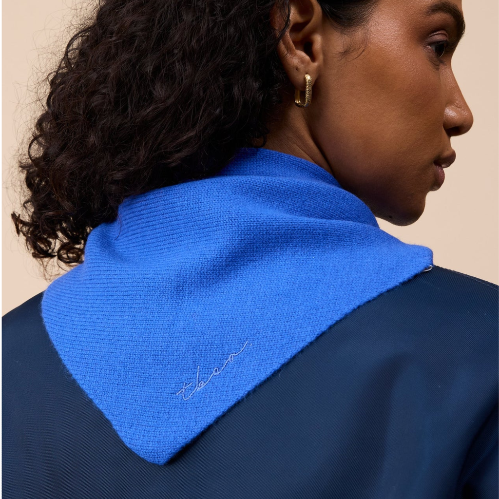 TBCo - Small Merino Wool Triangle Scarf - Cobalt