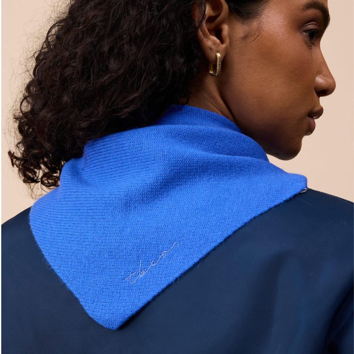 TBCo - Small Merino Wool Triangle Scarf - Cobalt