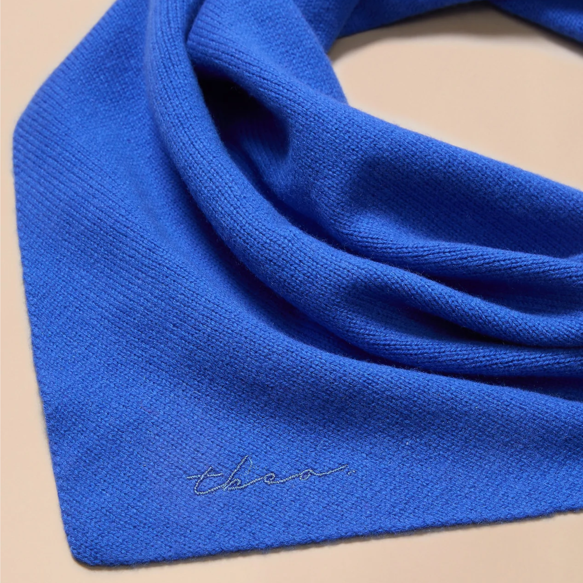 TBCo - Small Merino Wool Triangle Scarf - Cobalt