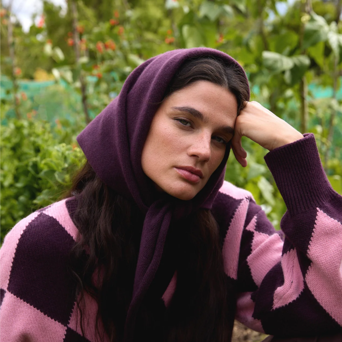 TBCo - Small Merino Wool Triangle Scarf - Fig
