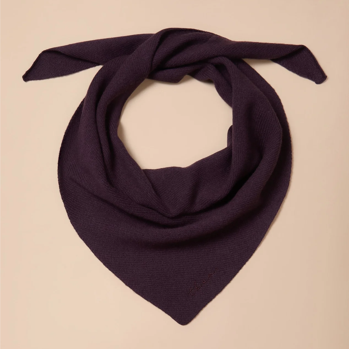 TBCo - Small Merino Wool Triangle Scarf - Fig