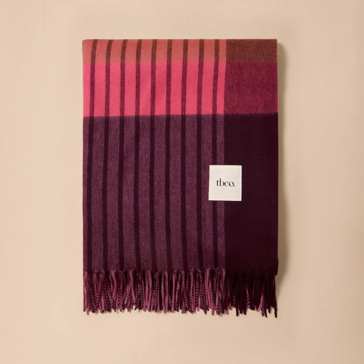 TBCo - Lambswool Blanket - Pink Pop Stripe