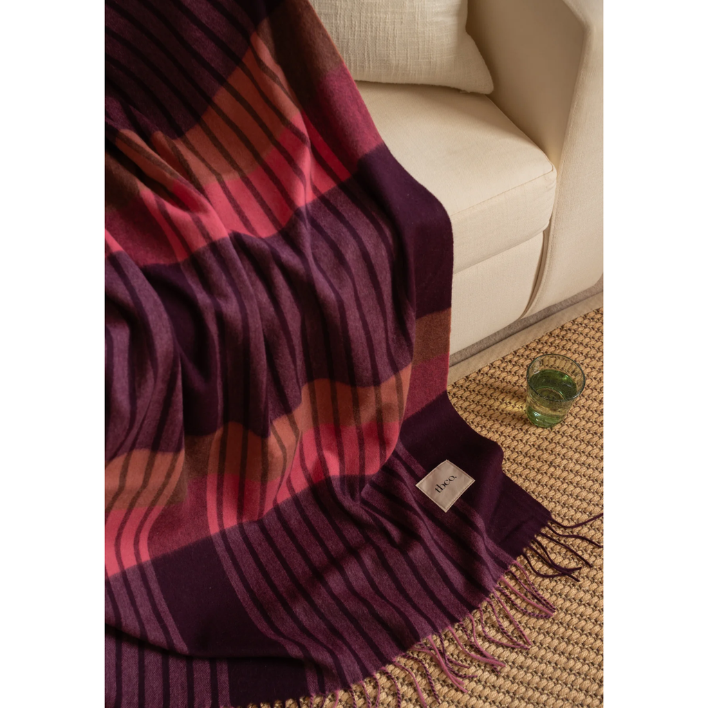TBCo - Lambswool Blanket - Pink Pop Stripe