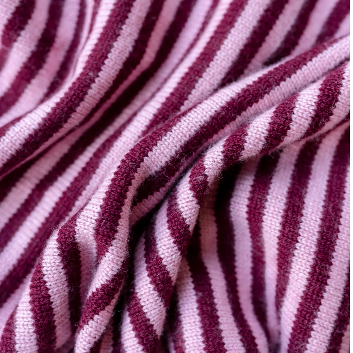 TBCo - Merino Triangle Scarf - Pink Stripe