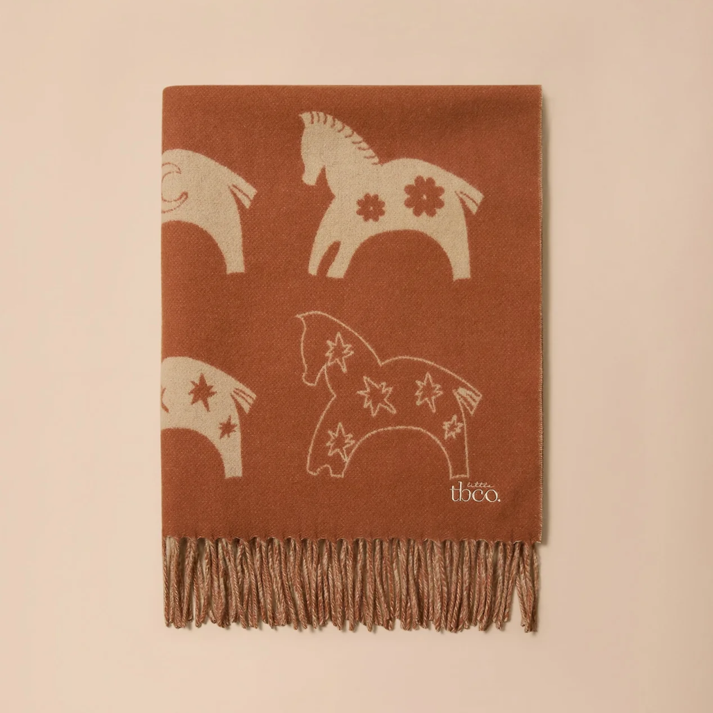 TBCo - Lambswool Baby Blanket - Rust Gallop