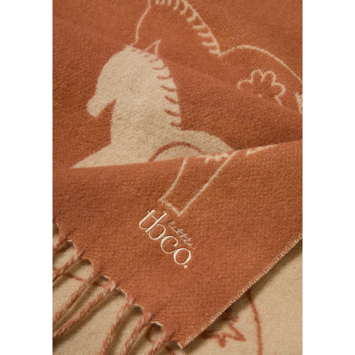TBCo - Lambswool Baby Blanket - Rust Gallop