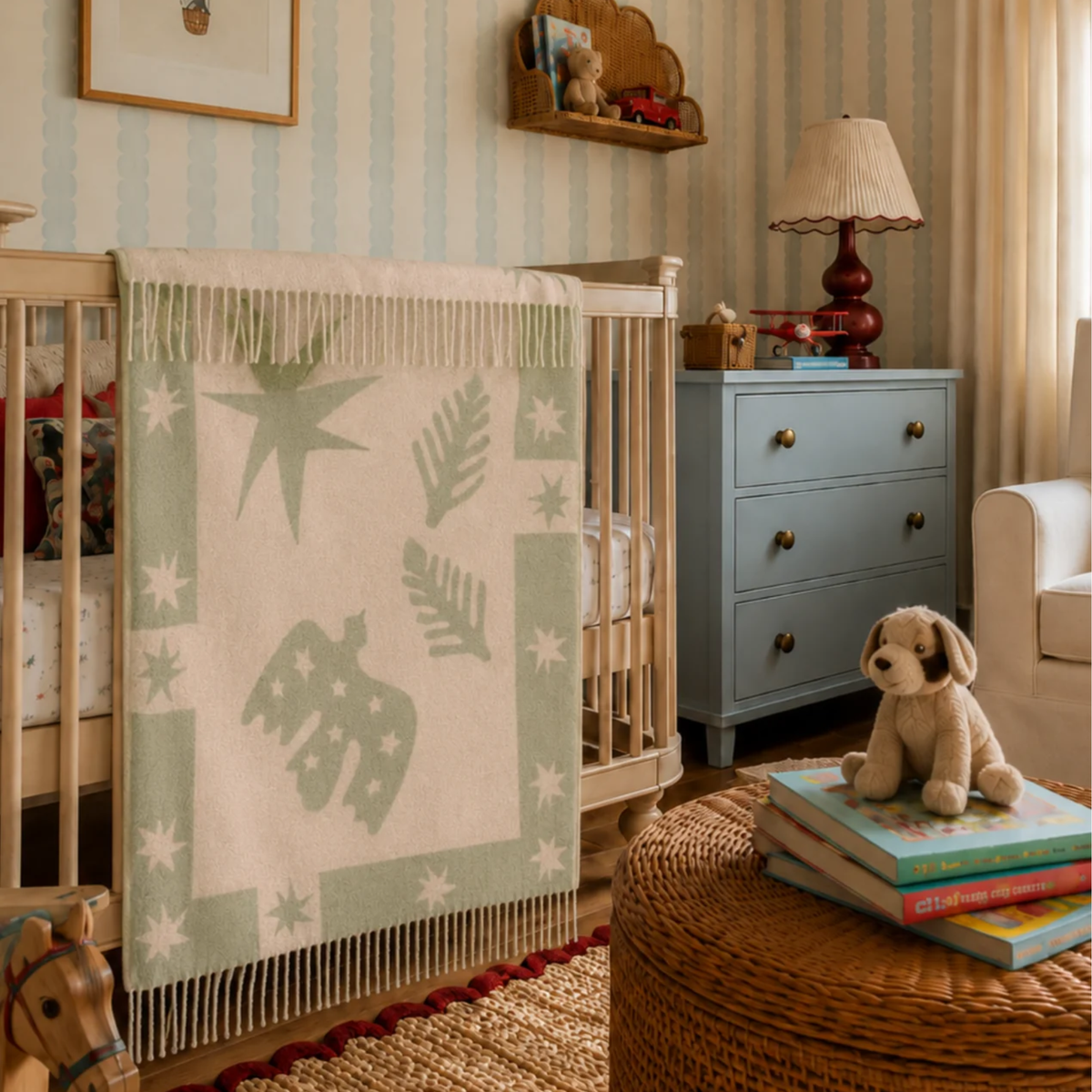 TBCo - Lambswool Baby Blanket - Sage Folk