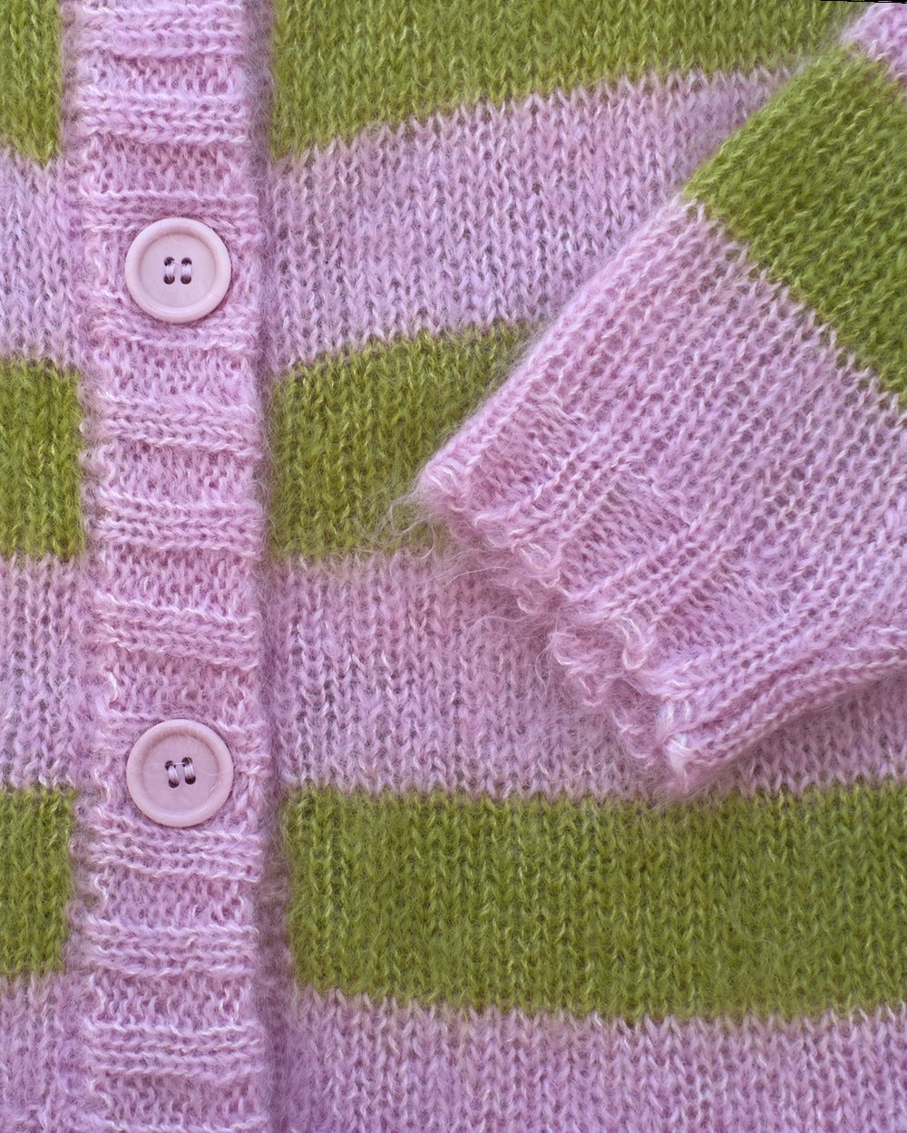 Yoke Studio - Cara Stripe Cardigan - Pink & Green