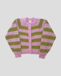 Yoke Studio - Cara Stripe Cardigan - Pink & Green