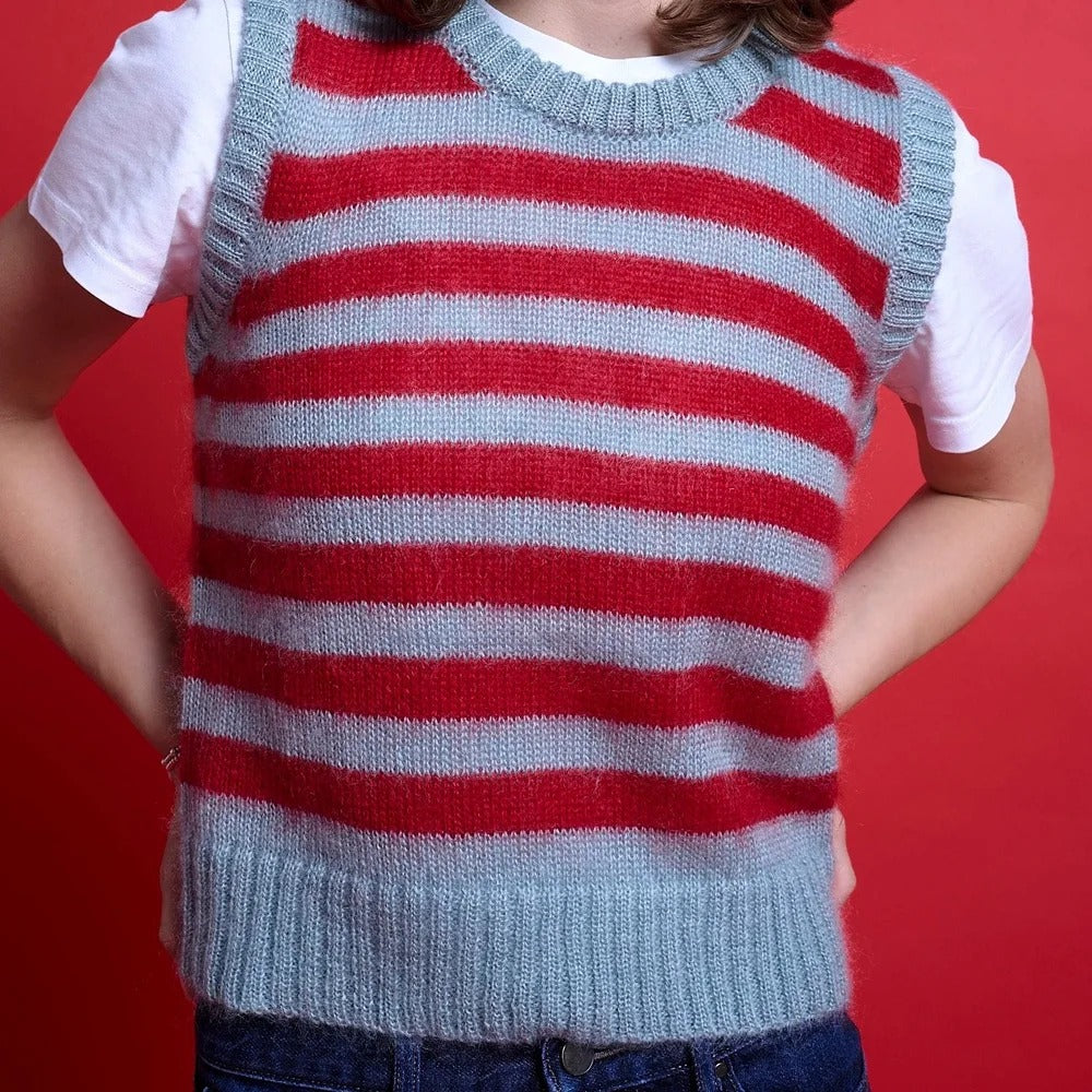 Yoke Studio - Stripe Vest - Blue & Red