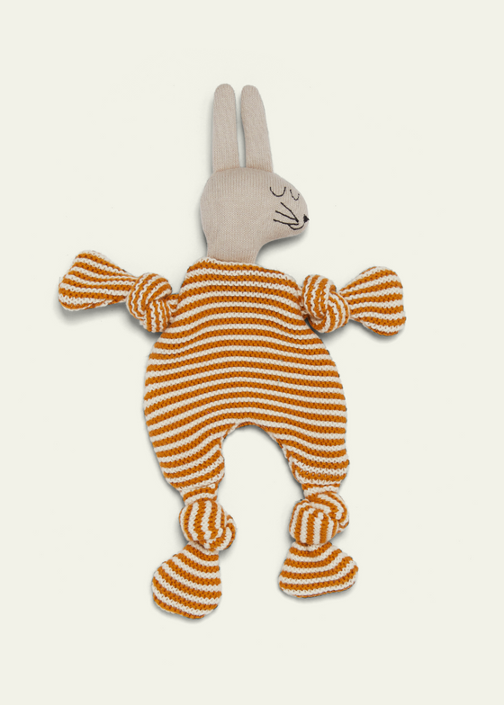 Sophie Home Cotton Knit Baby Comforter Cuddle Cloth - Mustard Rabbit