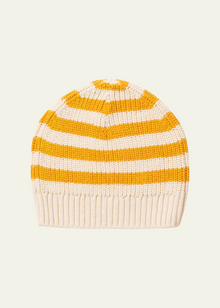  Gold Striped Knitted Beanie Hat
