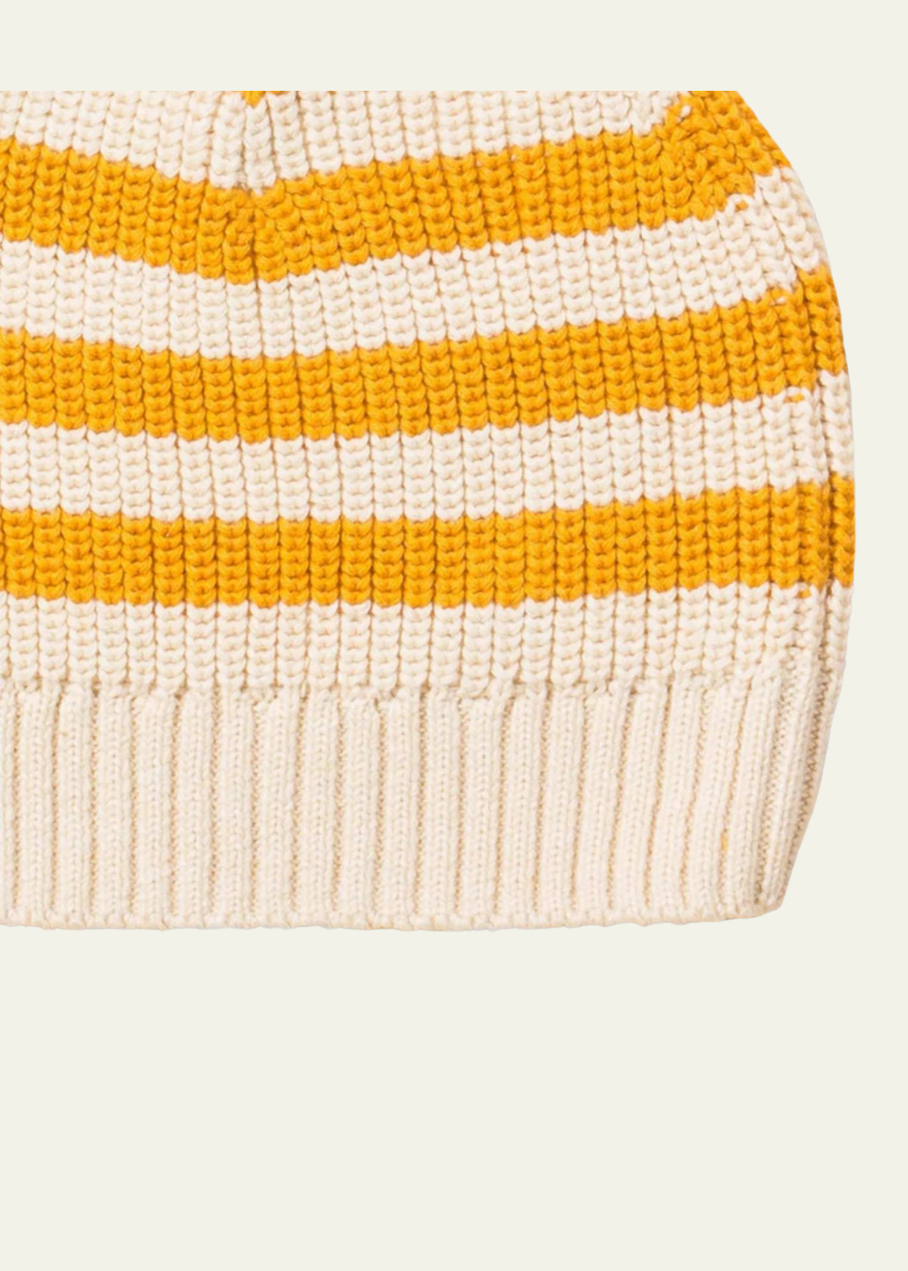 Gold Striped Knitted Beanie Hat