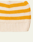 Gold Striped Knitted Beanie Hat