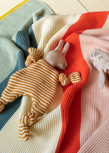  Sophie Home Cotton Stroller Pram Baby Blanket - Textured Bright Stripe