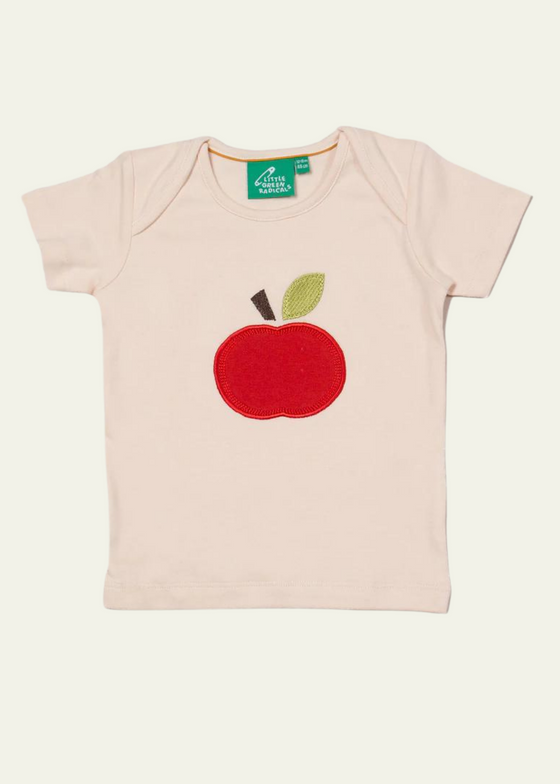 Little Green Radicals An Apple A Day Applique T-Shirt Quinn Says