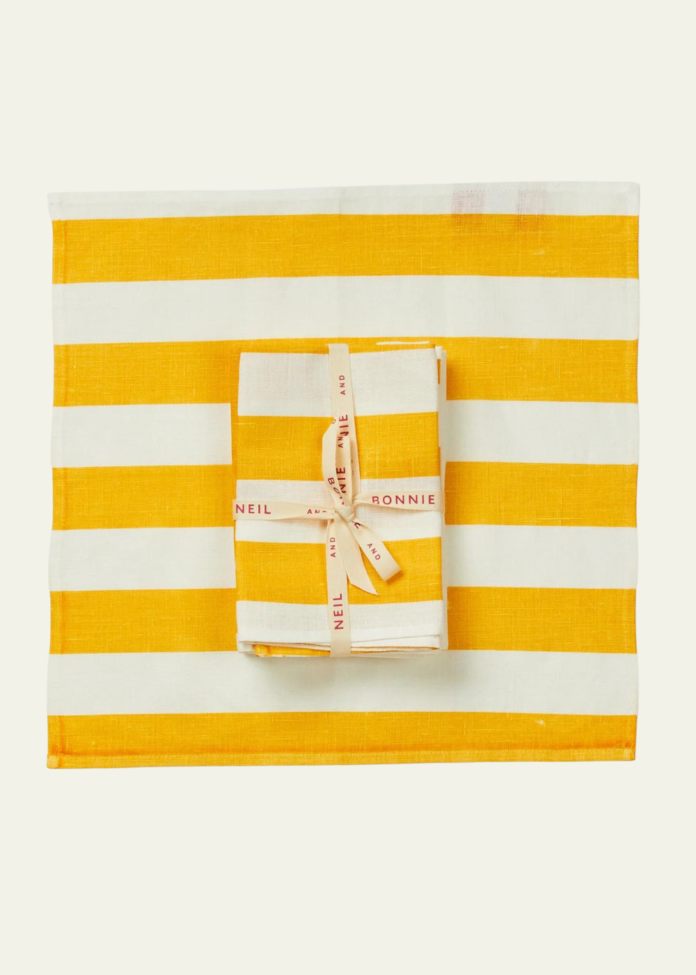 Bonnie and Neil Stripe Yellow Napkins, Set of 6