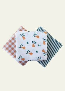  Evie & Skye Trio of Muslin Squares — Pear Orchard