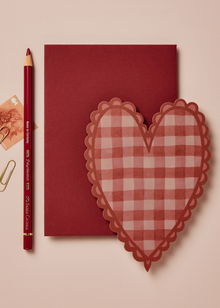  Wanderlust Paper Co. Red Gingham Heart Card