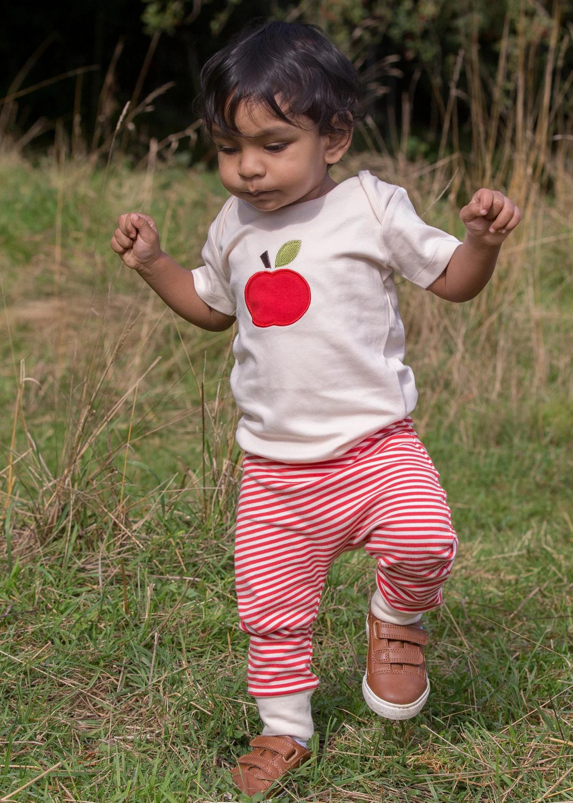 Little Green Radicals An Apple A Day Applique T-Shirt Quinn Says