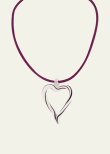  Sandralexandra XL Striped Heart of Glass & Leather Cord Necklace