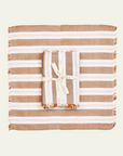 Bonnie and Neil Woven Stripe Peach Napkins, Set of 6