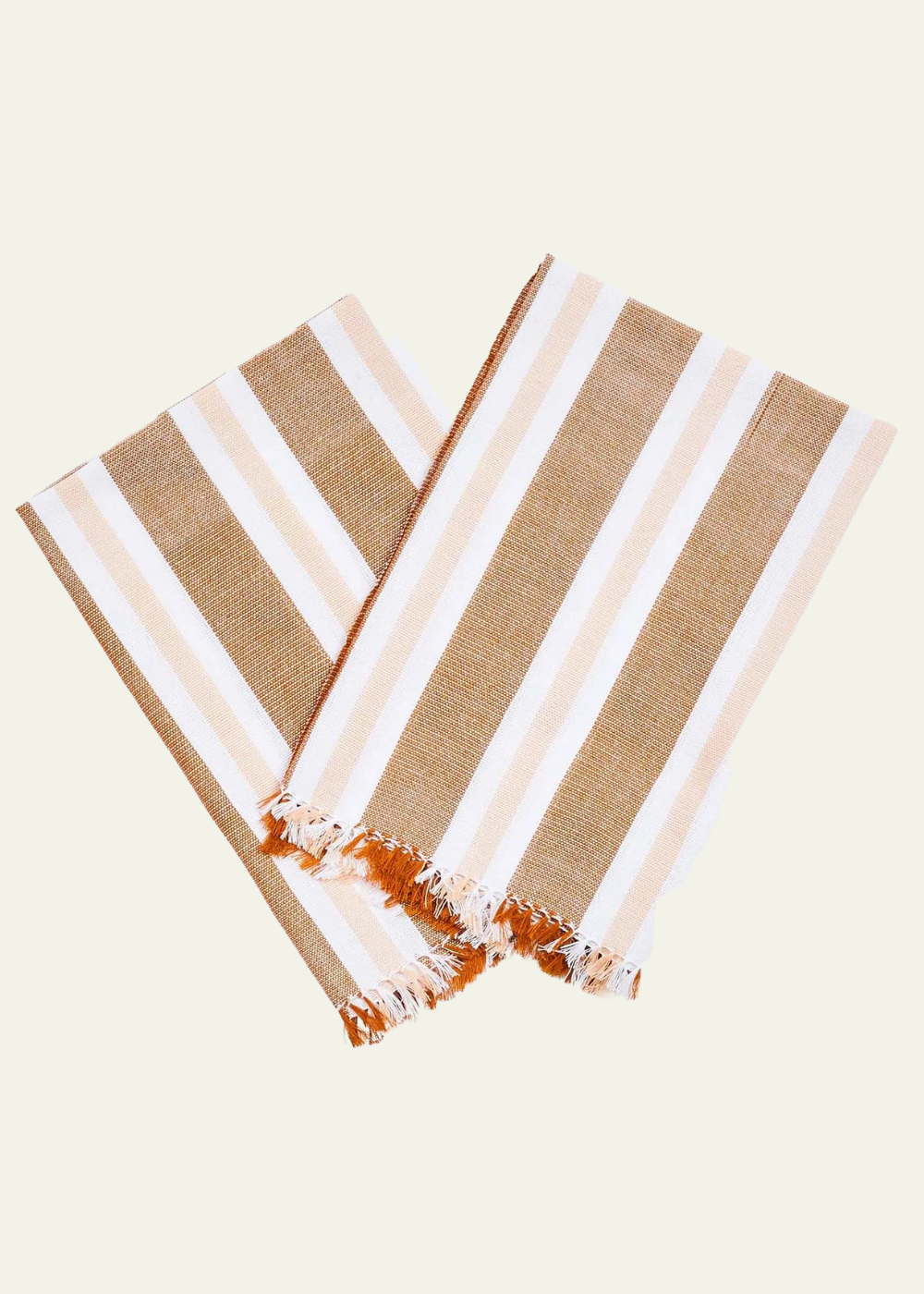 Bonnie and Neil Woven Stripe Peach Napkins, Set of 6