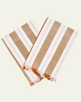 Bonnie and Neil Woven Stripe Peach Napkins, Set of 6