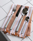 Bonnie and Neil Woven Stripe Peach Napkins, Set of 6