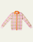 HADES Wool Barbauld Cardigan | Pink Check