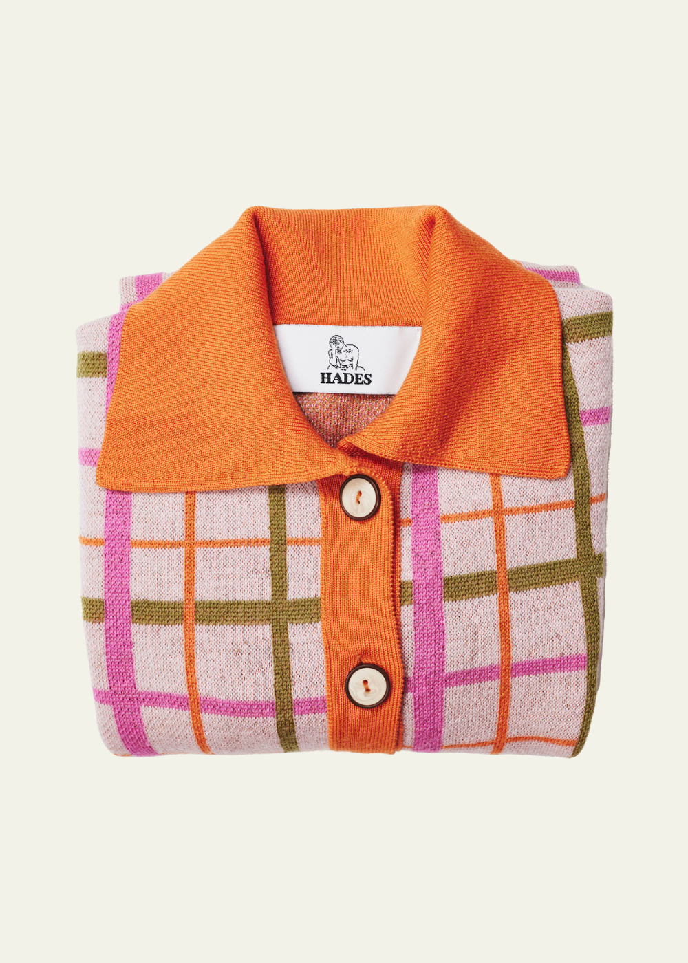 HADES Wool Barbauld Cardigan | Pink Check