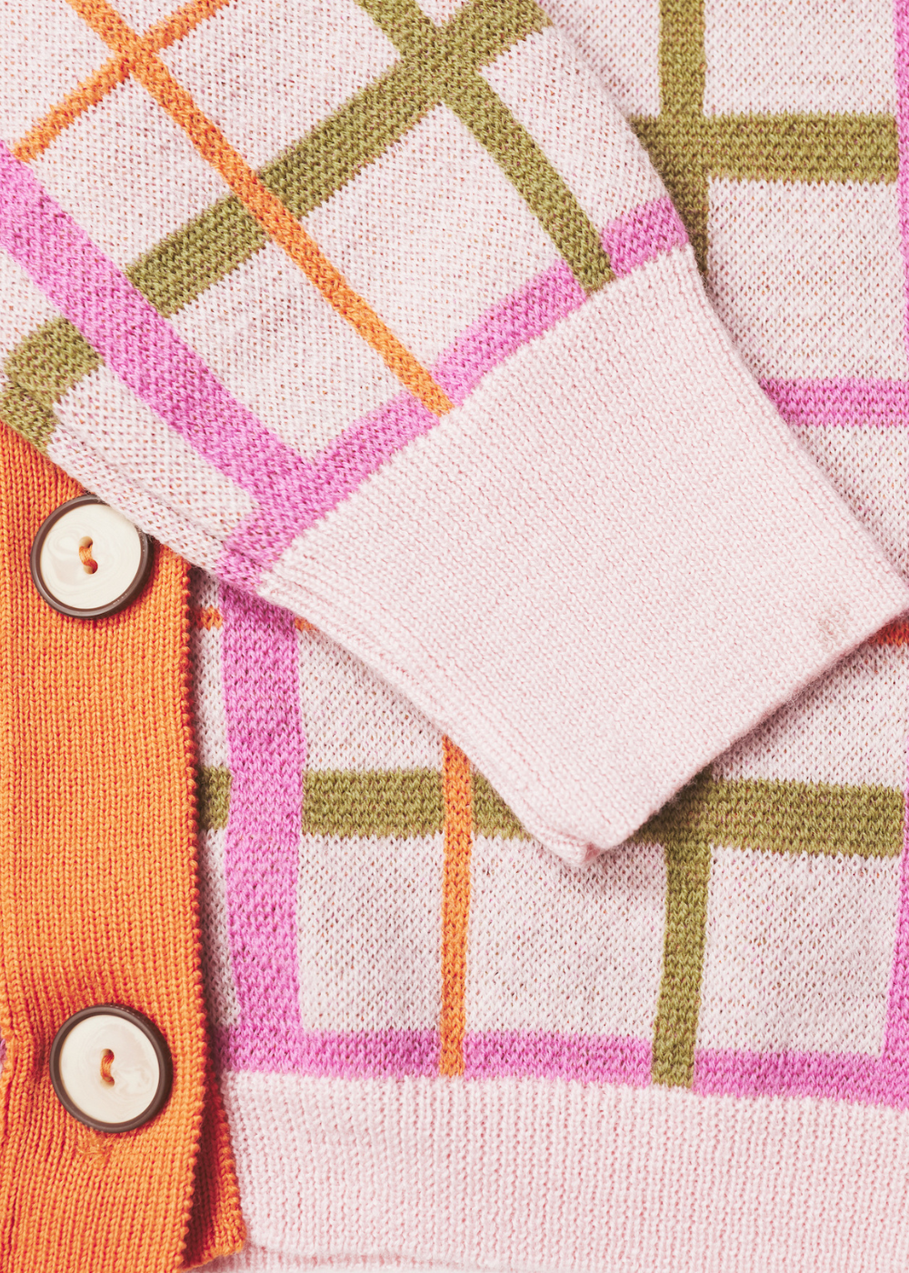 HADES Wool Barbauld Cardigan | Pink Check