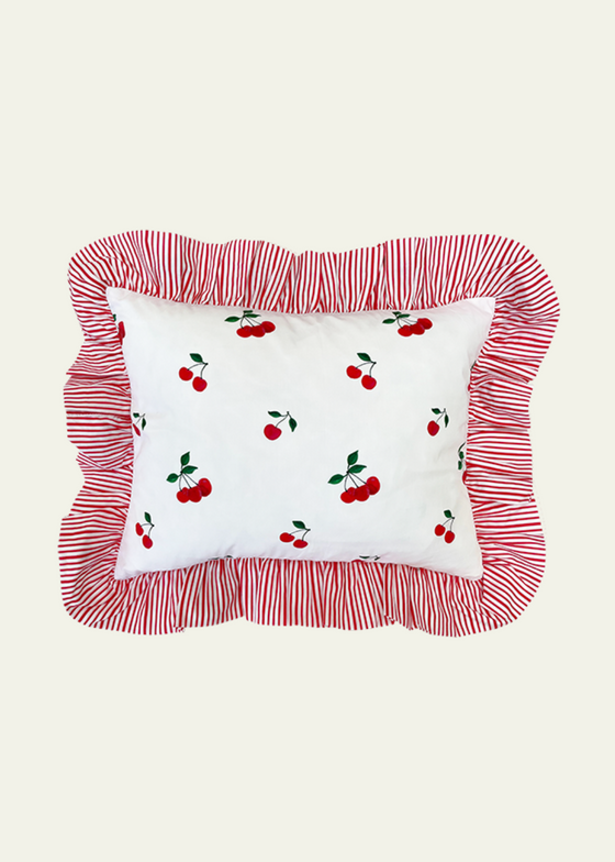 Evie & Skye Ruffled Cherry Quilt & Pillow Set