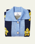 HADES Wool Barbauld Cardigan | Blue Flower