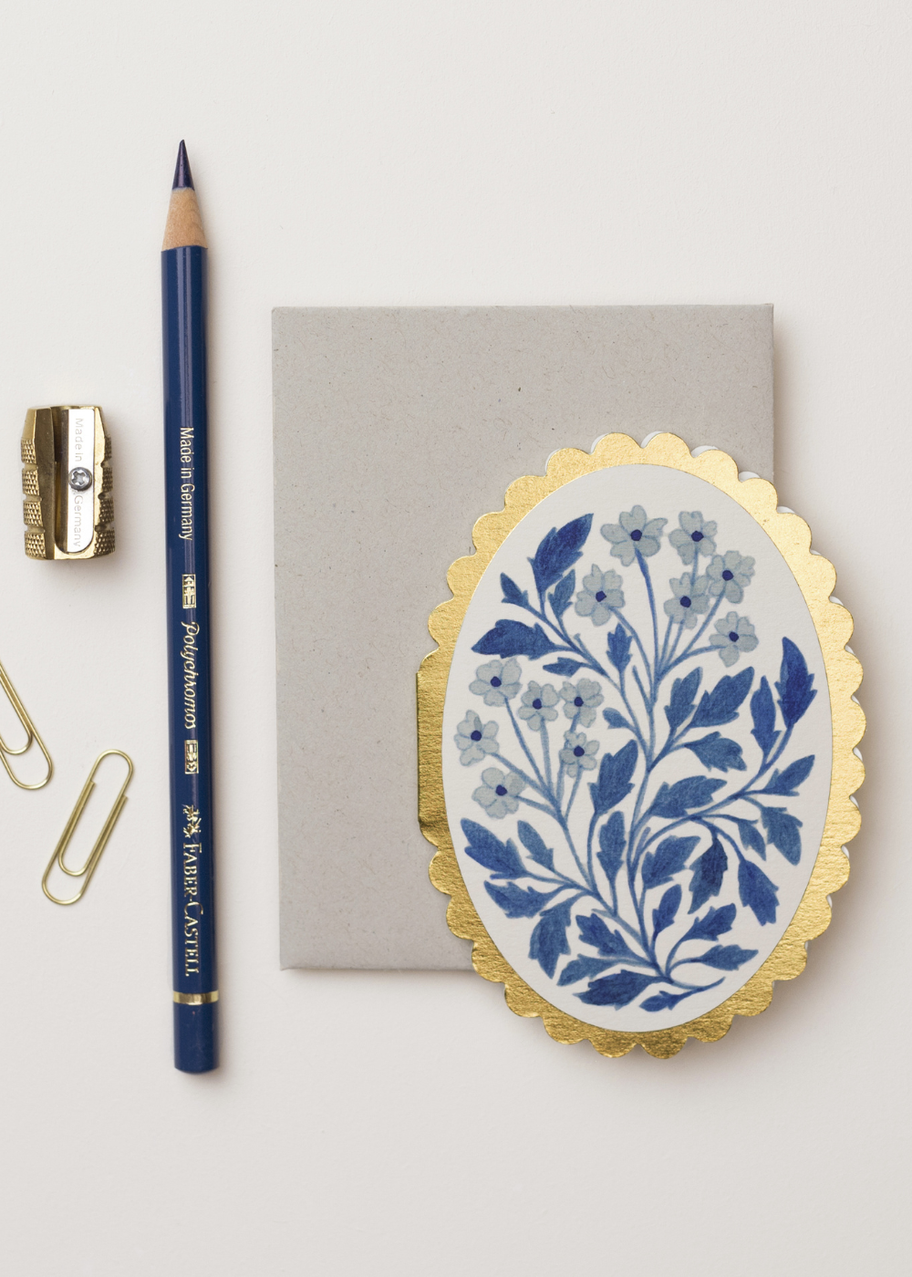 Wanderlust Paper Co. Blue Flora Mini Card