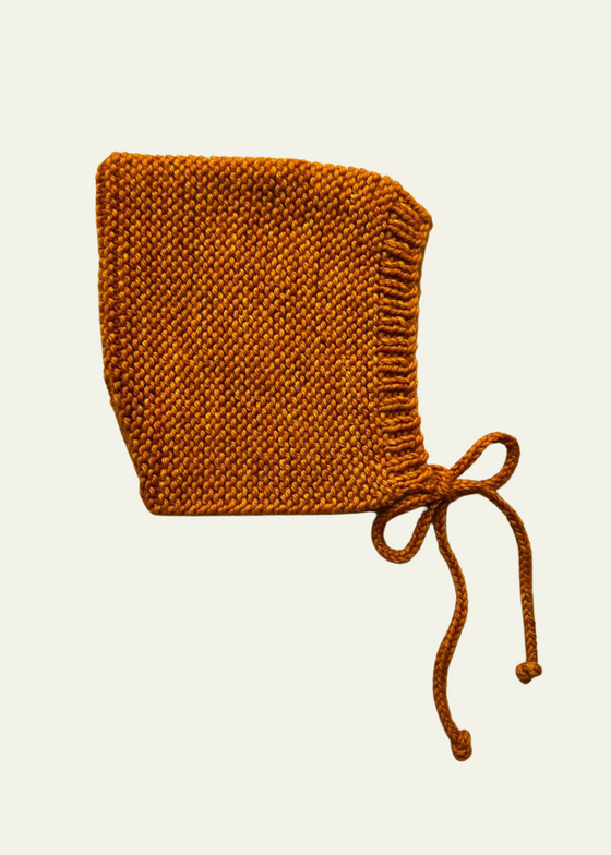 Hand-knitted Merino Bonnet - Marigold