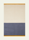 Sophie Home Textured Baby Blanket — Blue & Cream Cotton Knit