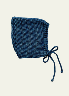  Hand-knitted Merino Bonnet - Denim