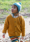 Little Green Radicals gold knitted  organic cardigan