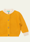 Little Green Radicals gold knitted  organic cardigan