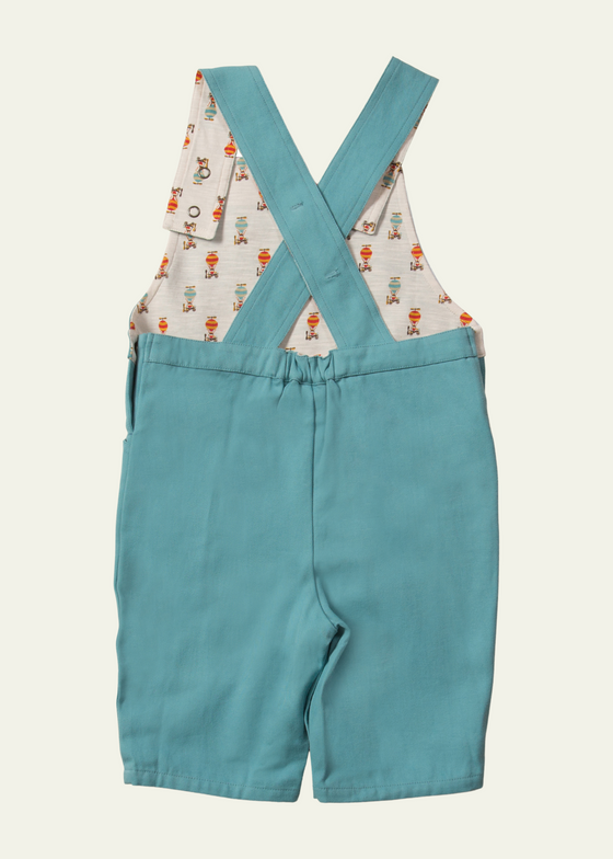 Little Green Radicals Cloud Twill Shortie Dungarees Quinn Says