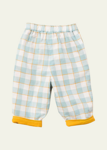  Little Green Radicals Gold & Blue Checkered Reversible Pull On Trousers