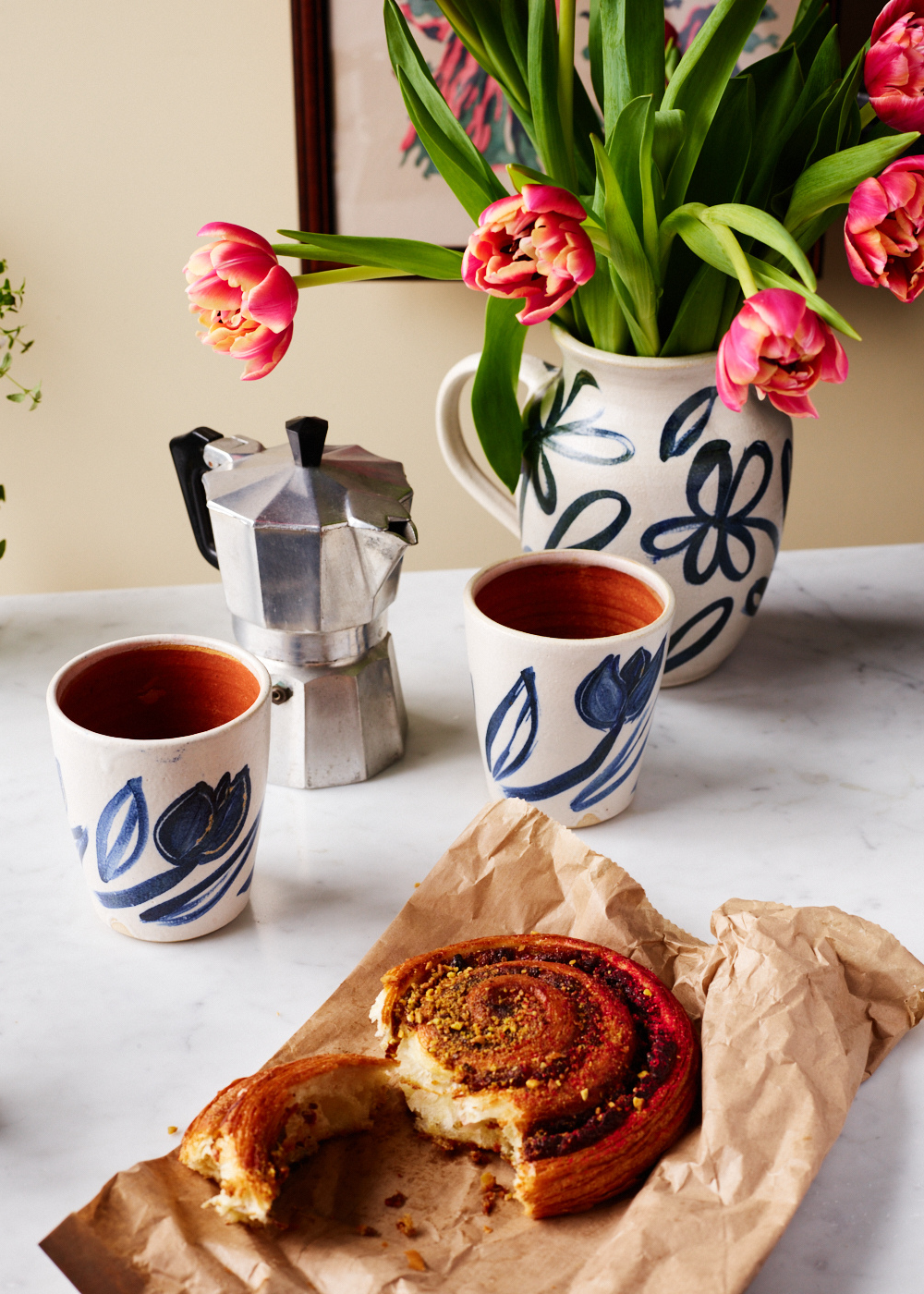 Illustrated Ceramic Tumbler — Tulips by Ella Bua-In